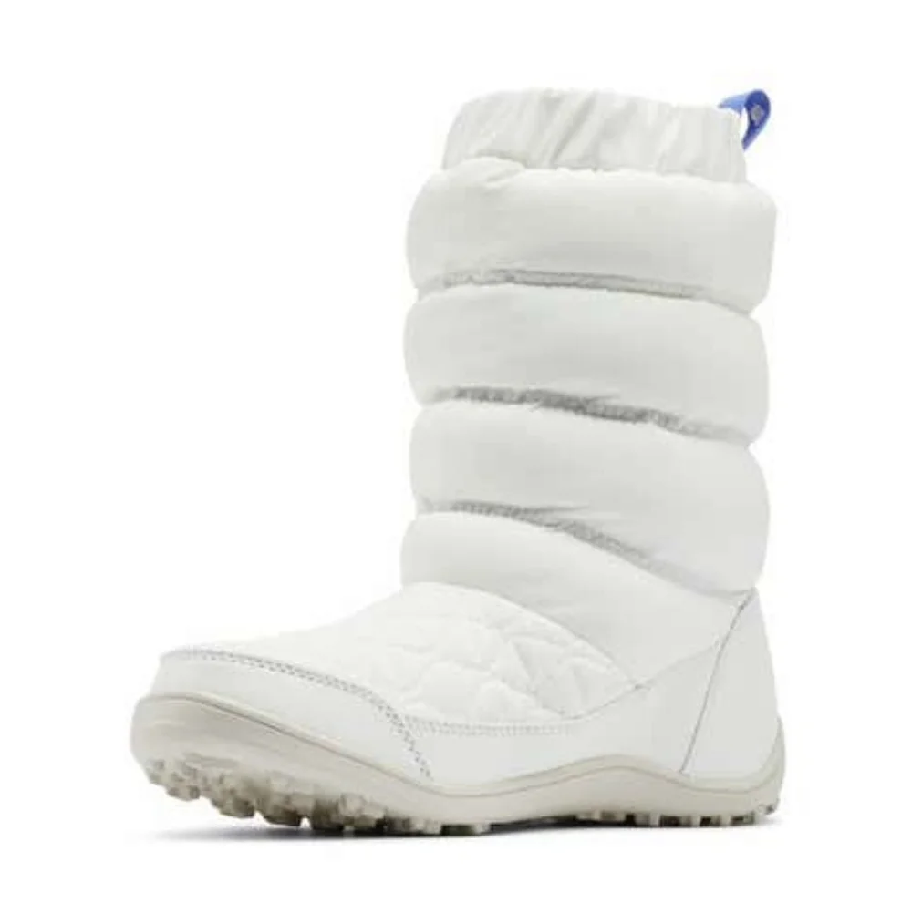 Columbia White Slip On Snow Boots Quilted Puffy Waterproof Insulated Cold Weathe